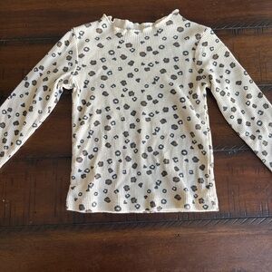 Carter's Cream Leopard Print Long-Sleeve Ribbed Top